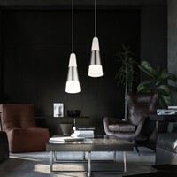 HäNgeleuchte Pendellampe Pendelleuchte Led Wohnzimmerleuchte Nickel-Matt 2Er Set