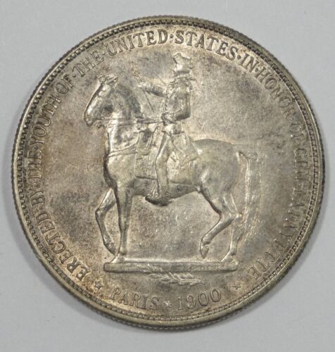 1900 Lafayette Commemorative Silver Dollar ALMOST UNCIRCULATED+ - Picture 2 of 4