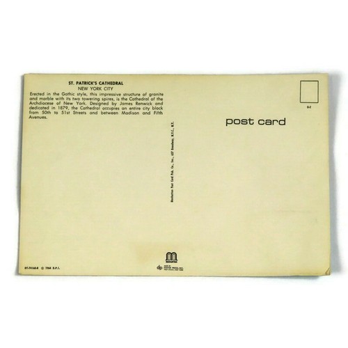 Vintage Giant 9x6 Postcard St. Patrick’s Cathedral New York City 1964 - Picture 4 of 7