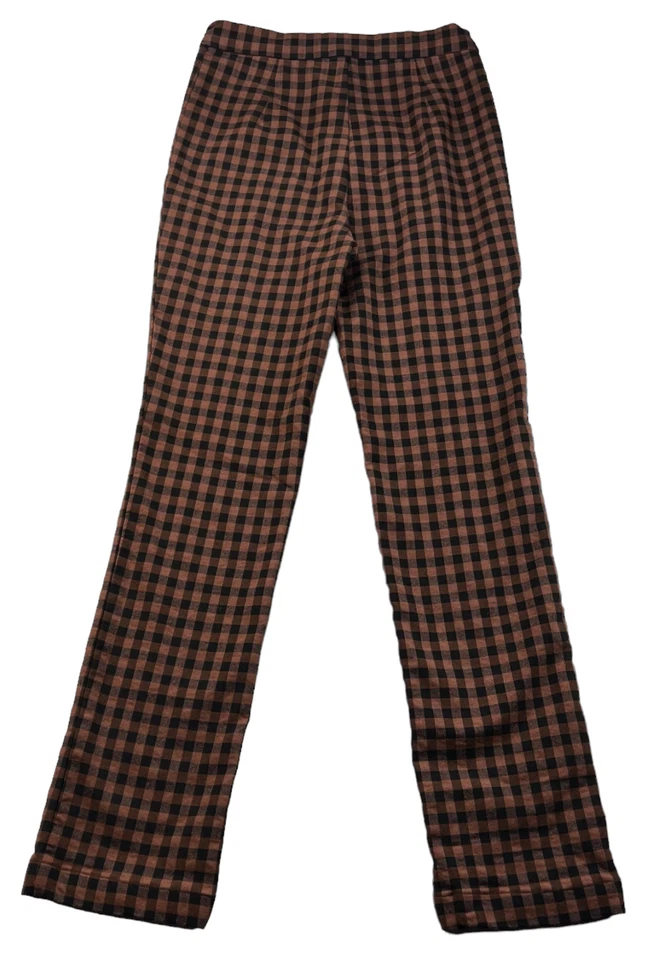 Pantalones de vestir Urban Outfitters para mujer talla 0 marrón negro a cuadros elásticos Foto 2 de 4