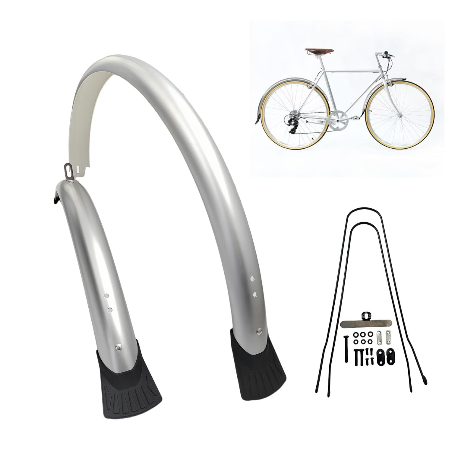Bike Mudguard Set 700c X 50mm Full Coverage Front and Rear Bicycle Fenders Se...