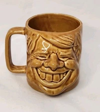 Vintage 70's Jimmy Carter 3D Caricature Face Coffee Mug Cup 4"