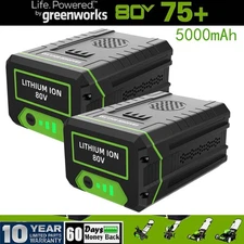80V 5.0ah For GreenWorks Battery BAB727 Lithium-Ion 5.0AH Battery