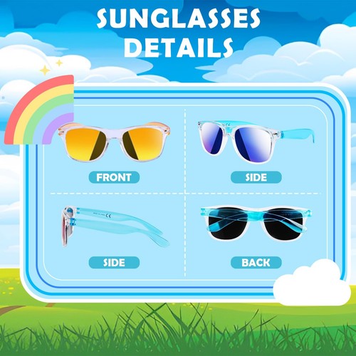 28 Pack Neon Party Sunglasses Retro Party Favor Sunglasses for Birthday - Bild 5 von 7