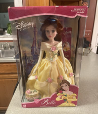 Disney Princess Belle Porcelain Keepsake Doll Brass Key 2002 5751 NIB w/ Box