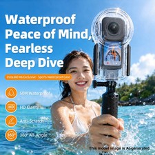50M Waterproof Case for Insta360 X6 IPX8 Diving Housing Invisible Lens Anti Fog
