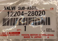 Toyota Genuine Parts 12204-28020 VALVE SUB-ASSY, VENTILATION Daihatsu
