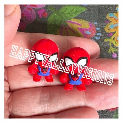 2 Piece Cartoon Superhero SPIDER Guy 3D Silicone Focal Beads DIY Pens+