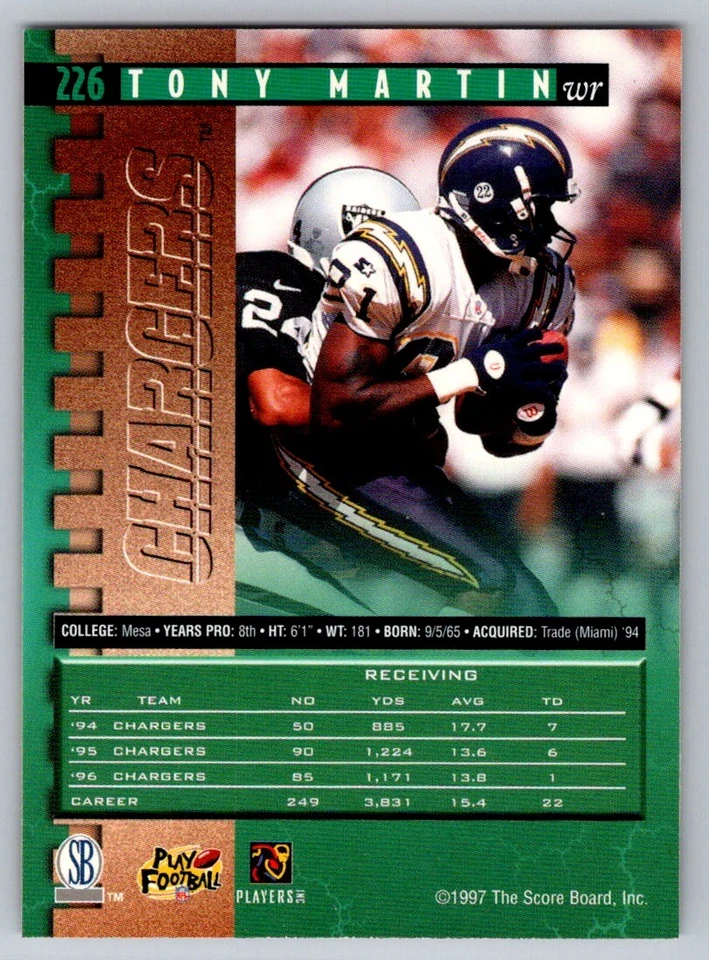 1997 Pro Line #226 Tony Martin - Image 2 of 2