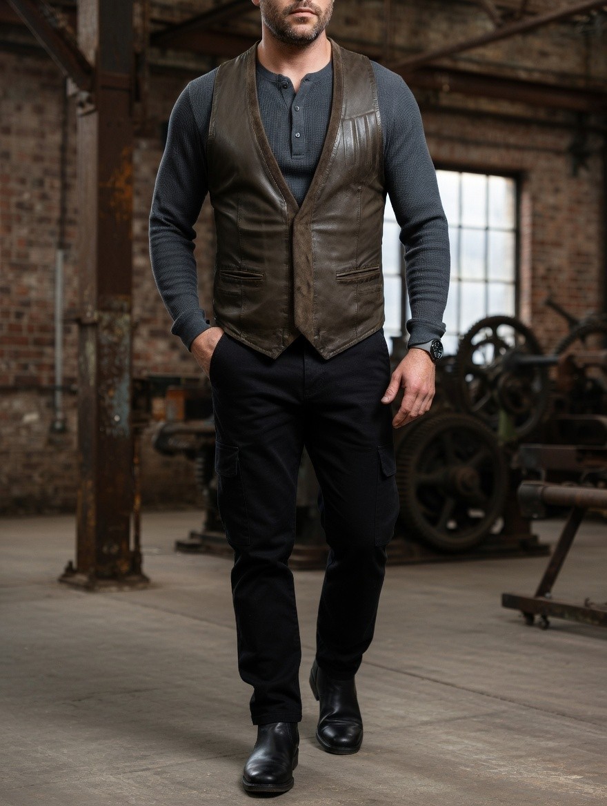 Diesel Black Gold Prime Line Leather Waistcoat image 4