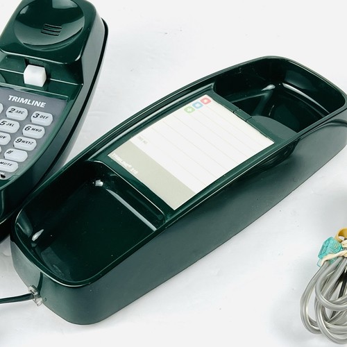 Vtg AT&T Trimline 210 Push Button Forest Dark Green Landline Phone w/Std. Cord - Zdjęcie 3 z 12