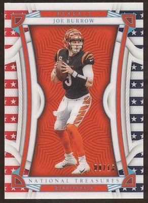 2022 Panini National Treasures Joe Burrow #8/13 Stars & Stripes #25