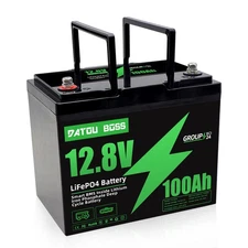 DATOUBOSS 12V 100AH 1280Wh LiFePO4 Lithium Battery  For RV Solar Panel NEW