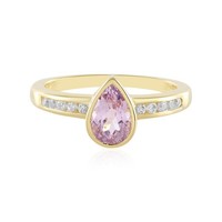 Cavill Ring Kunzit 1,87Ct Zirkon Tropfenform 925 Silber Vergoldet Damen