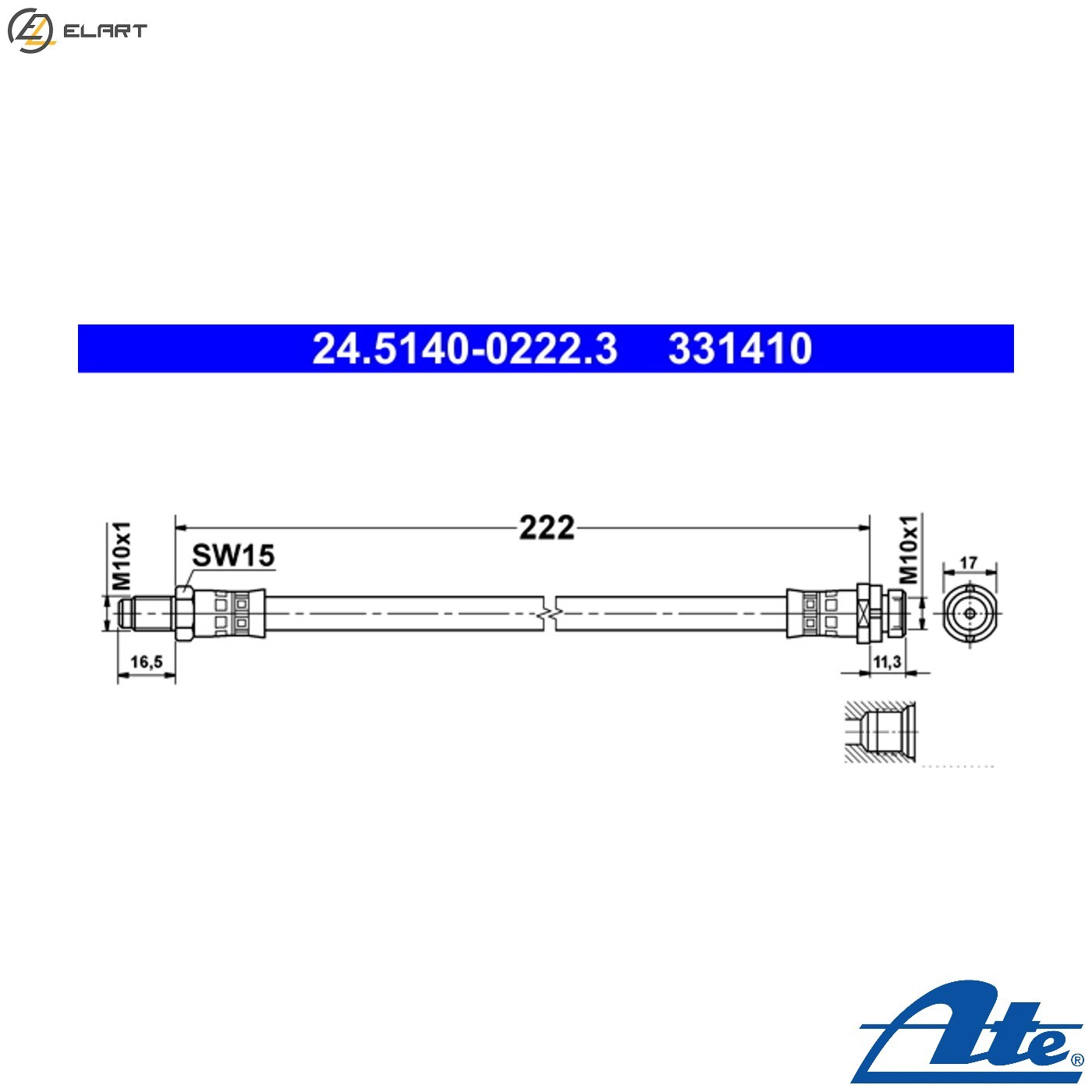BRAKE HOSE 24.5140-0222.3 FOR FORD TRANSIT/TOURNEO/Bus/Van/Platform/Chassis 2.4L