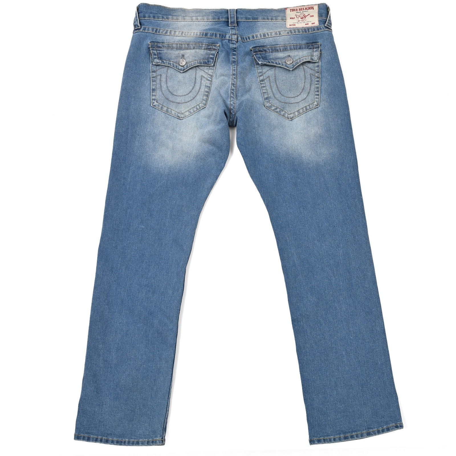 True Religion Ricky Jeans Mens 38 (40x33) Blue Relaxed Straight Western Flaps thumbnail 3