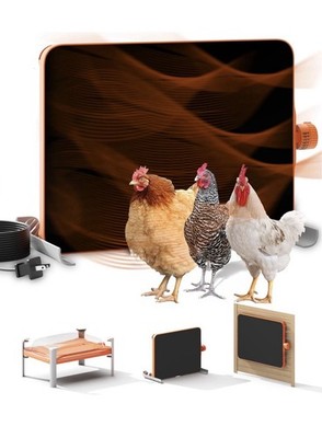 Smart Chicken Coop Heater, 200 Watts Chick Heater Built-in Adaptive Temperatu...