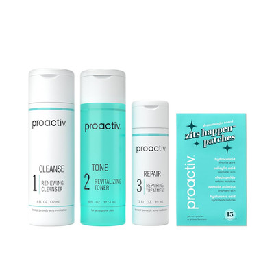 3 Step Acne Treatment W/ Pimple Patches - Benzoyl Peroxide Face Wash, Repairing