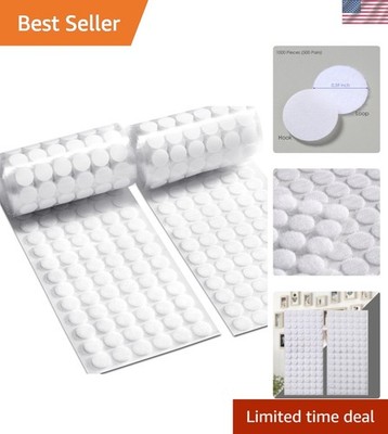 1000 Pcs 500 Pairs 0.59inch Diameter Hook and Loop Fastener Self Adhesive Rou...