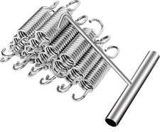 3.5 Inch Heavy Duty Trampoline Springs, 16pcs with T Hooks 3.5inch, silver