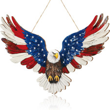 1 Pcs 4Th of July Hanging Door Sign 2D Memorial Day Wreath Decorations Patriotic