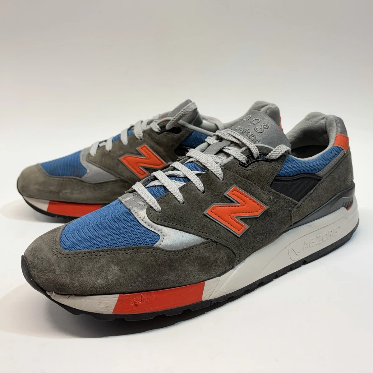 New Balance J. Crew x 998 Made in USA Grey Blue Orange for Sale New Balance J. Crew x 998 Made in USA Grey Blue Orange for Sale