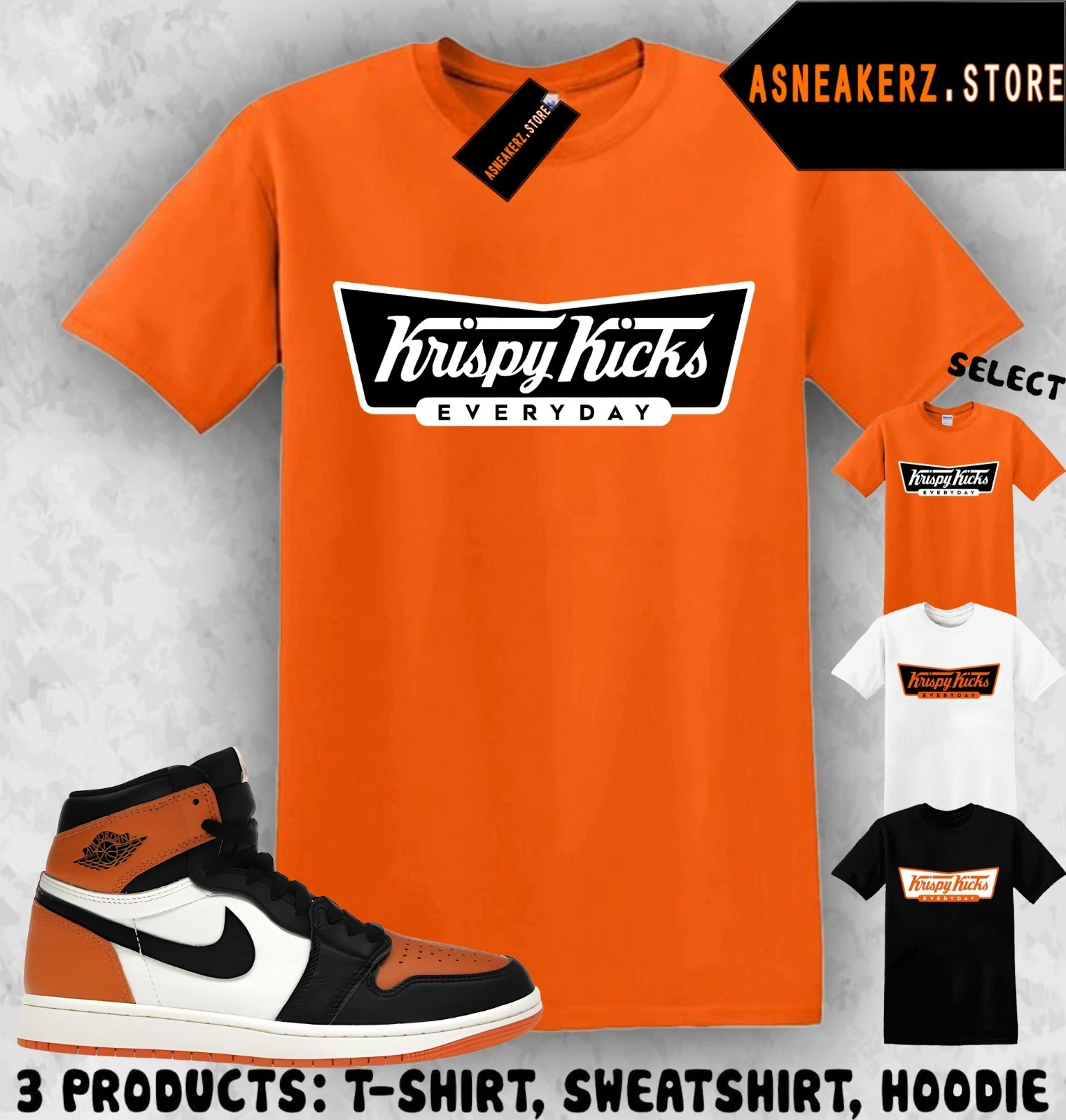 Shirt Matching AJ 1 High OG Shattered Backboard 2025 Match Sneaker Krispy Kicks
