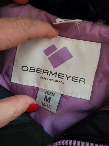 Girl's Obermeyer Purple Stars Ski Snow Snowboard Jacket Insulated Girls M 10/12 - Picture 4 of 7