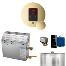 MS 7.5 kW 7500 W Steam Generator Pkg w/round iTempo Control in Polished Brass