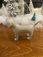Victoria  s Secret PINK Mini Dog Ornament Silver Glitter