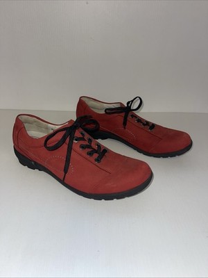 Waldlaufer Luftpolster Weite Leather Red Nubuck Suede Women's