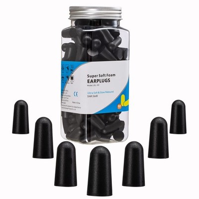 LETAYAR 60 Pairs Bottled Black Foam Earplugs for 60 Count (Pack of 1), 