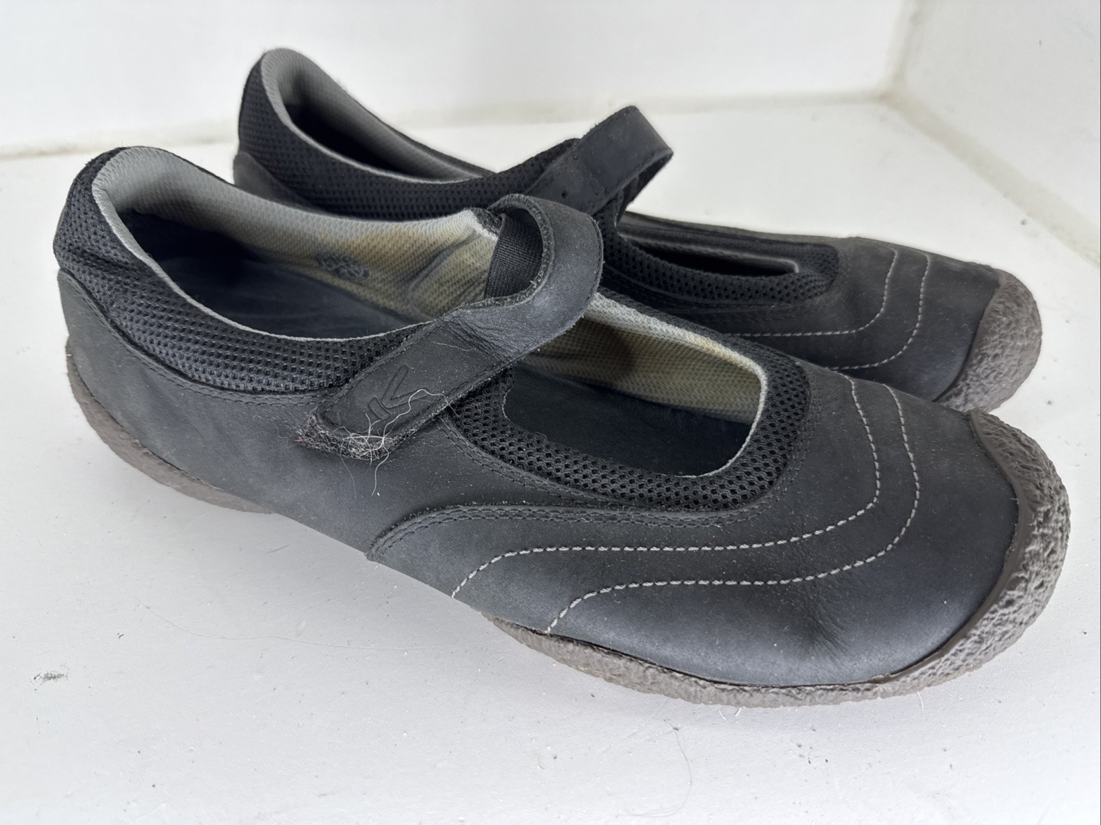 Scarpe Mary Jane Keen Amsterdam nere in pelle nabuk donna 11