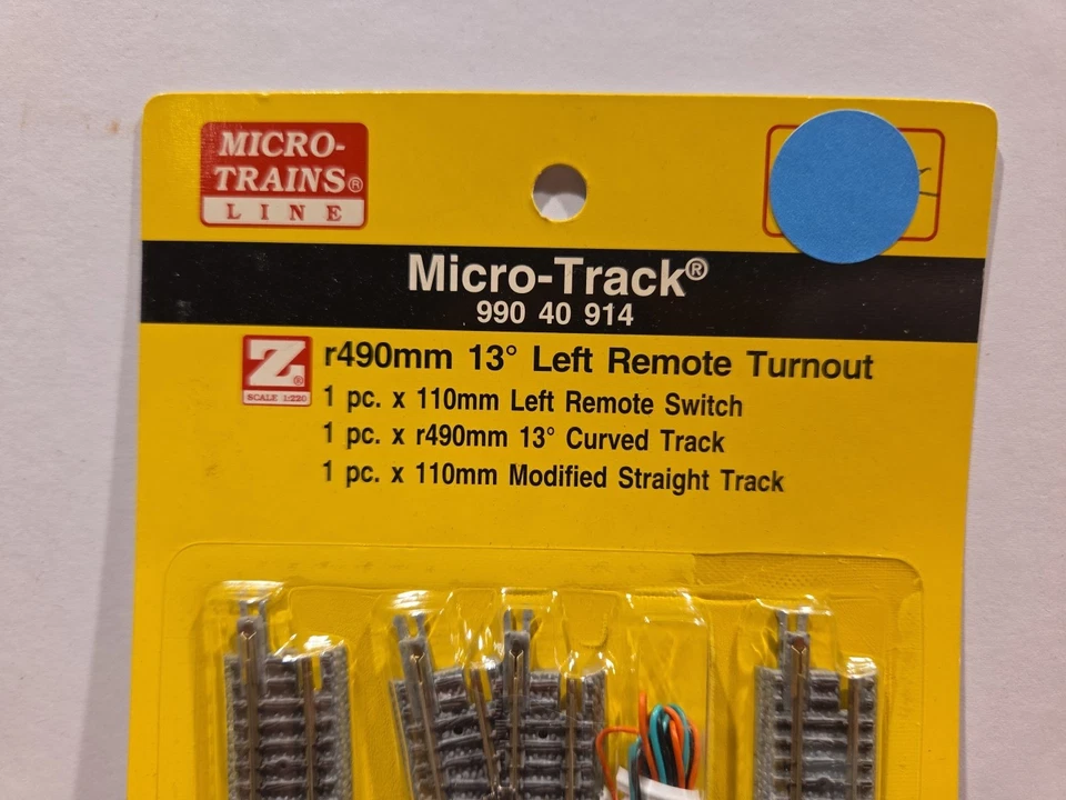 Micro Trains Line MTL Z Gauge Left Hand 13° R490mm 99040915 Switch Turnout  - Image 2 of 4