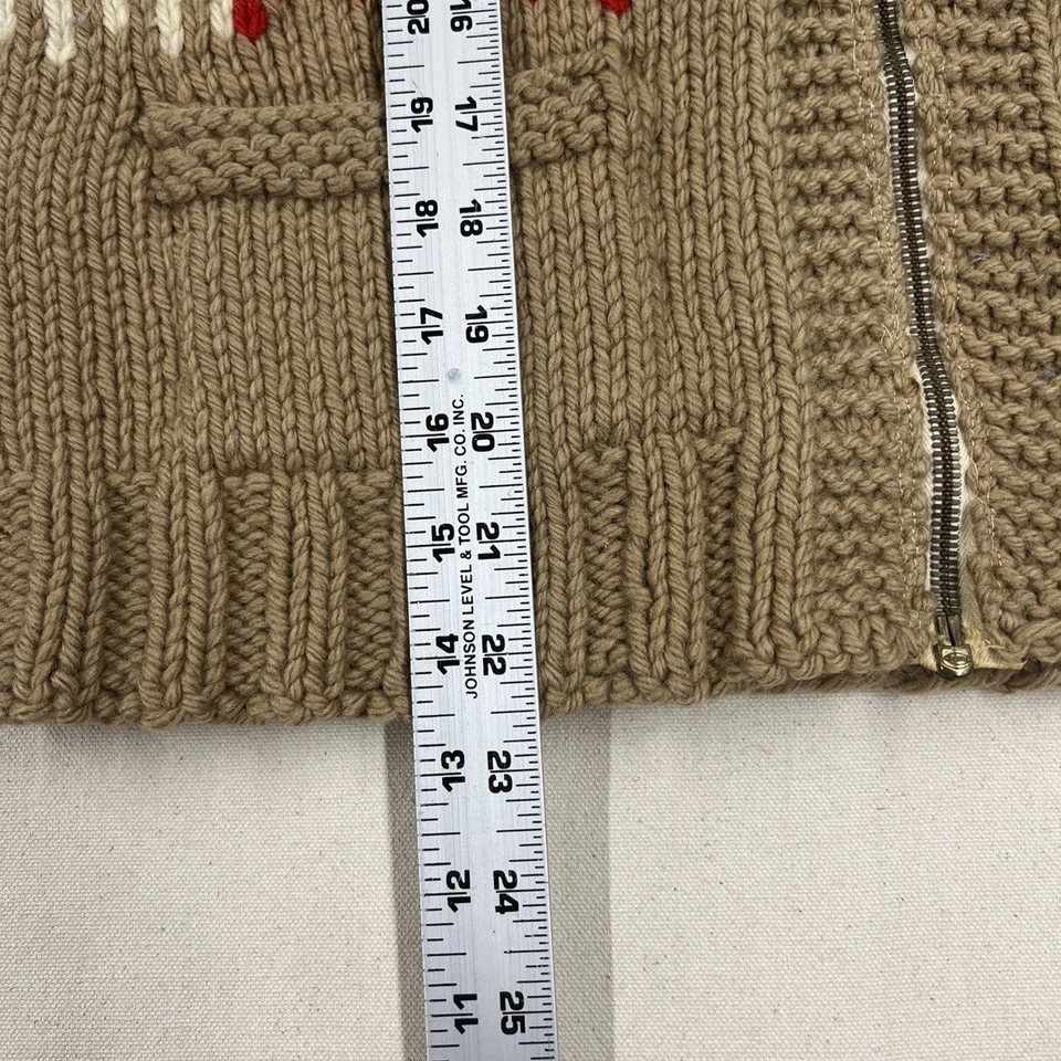 Cárdigan suéter Cowichan tejido a mano Pheasant Hunter con cremallera 18,5 pulgadas/22,5 pulgadas Foto 4 de 4