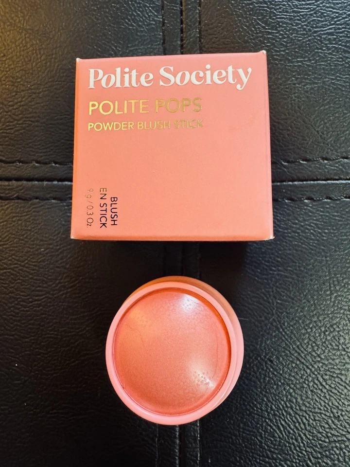 Polite Society Polite Pops Powder Blush Stick in Malibu Shade Golden Peach NIB - Image 3 of 4