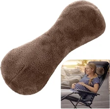 Neck Pillow Bone Shape Plush Adjustable Strap 1 Pc Recliner Car Travel Airplane