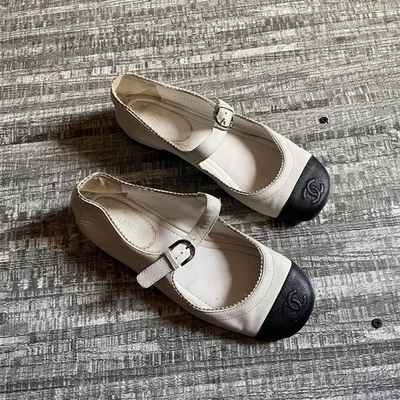 CHANEL Mary Jane Flats for Women with Upper Leather for sale | eBay