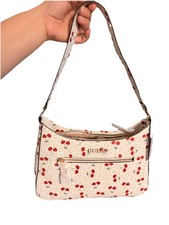 GUESS Cherry Print Shoulder Bag White Red Gre...