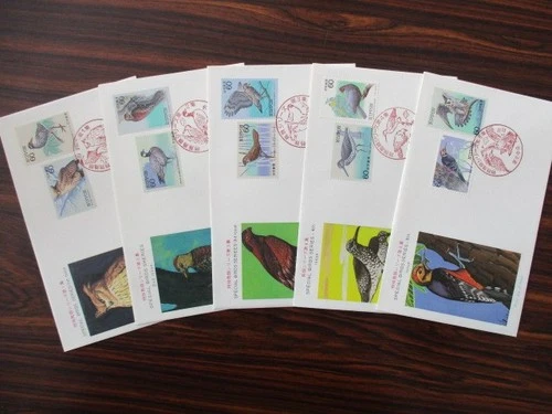 Japan Stamp First Day Cover SPECIAL BIRDS SERIES 5 Covers 1983～1984