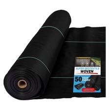 Super Geotextile Woven Fabric for Driveway and 17.5' x 30', Black