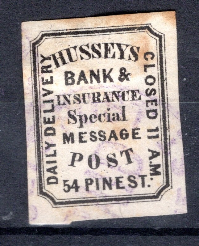 US Local 87L43 used Husseys Bank & Insurance Special Message Post cv $20