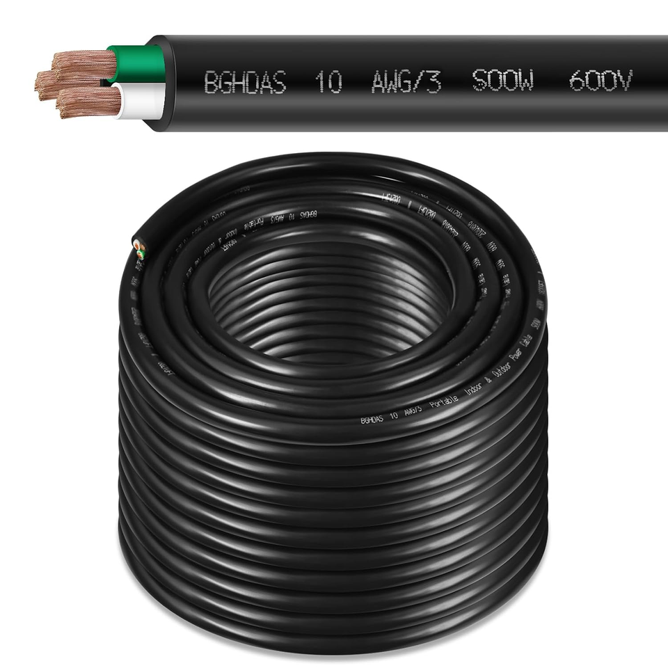 100Ft 10/3 10 AWG Portable Power Cable (3 Conductor) - SOOW 600V 10 ...
