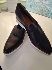 Franco Sarto Draco Sport Loafers - Black Leather Womens Size 9M