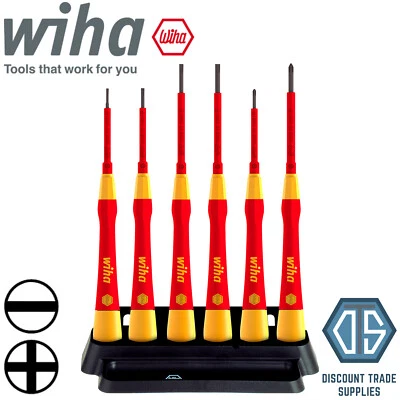 Wiha 42989 6 Piece Slot/Phillips Pico Finish VDE Micro Screwdriver Set 38996