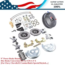 Disc Brake Conversion Kit Drilled & Slotted Rotors For GM A F X Body DBK6472LX