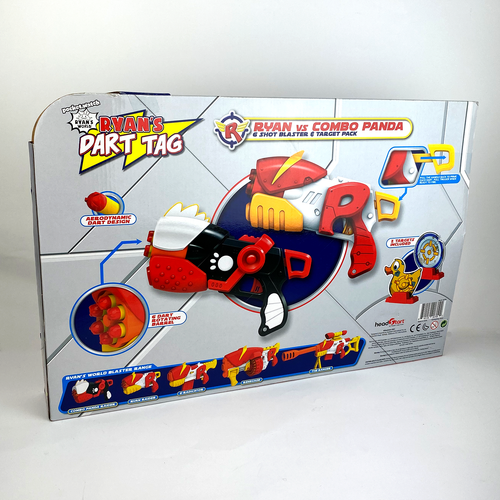 Foam Dart Gun Tag Ryan vs Combo Panda Blaster, Red & Black 2 Pack Ryan's World - Picture 8 of 8