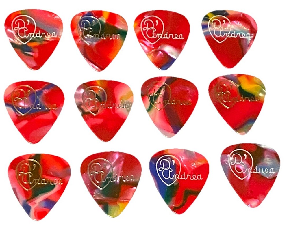 D’Andrea Guitar Picks-351- Red Mosaic-Heavy Gauge- Unused-Lot of 12
