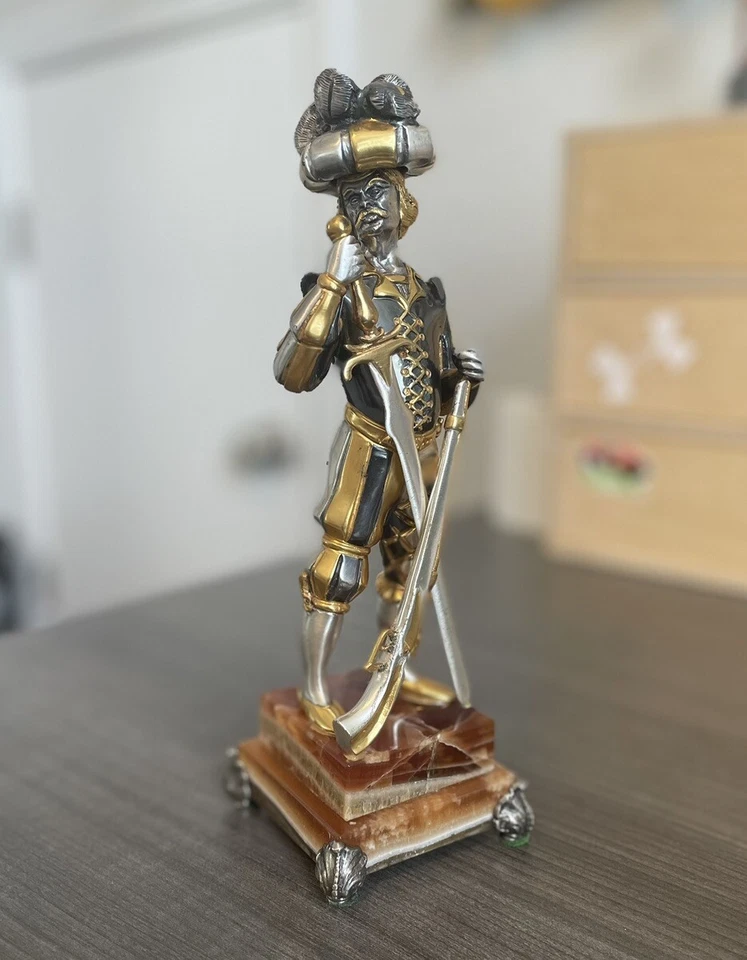 Giuseppe Vasari Gilt Bronze Statue Part of The Warrior Signed Limited #4/200 - Image 2 of 4