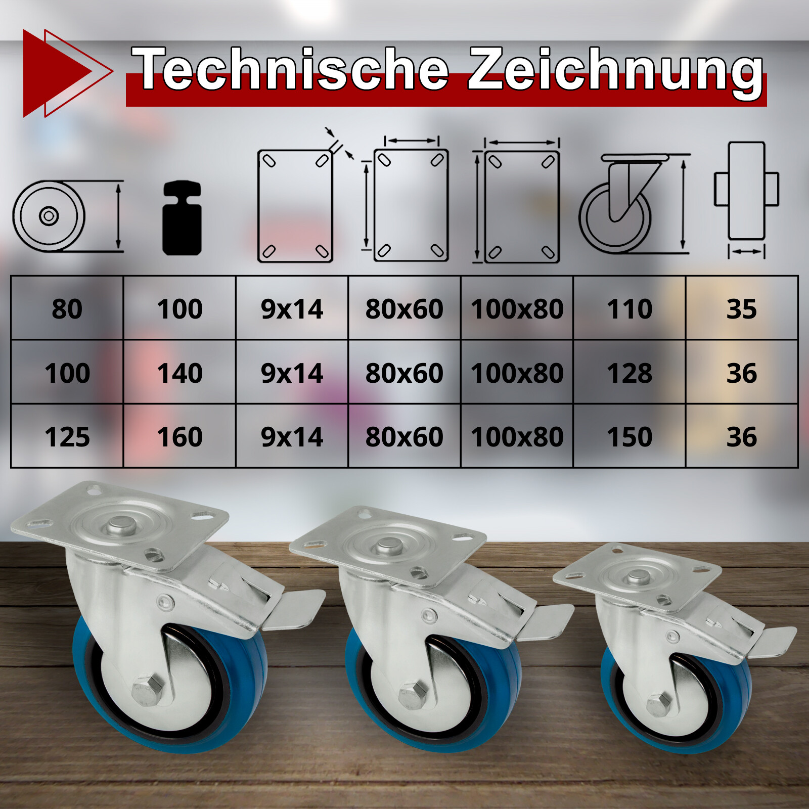 Transportrollen 125 Mm Möbelrollen Schwerlastrollen Lenkrollen 4251808803423 600x600